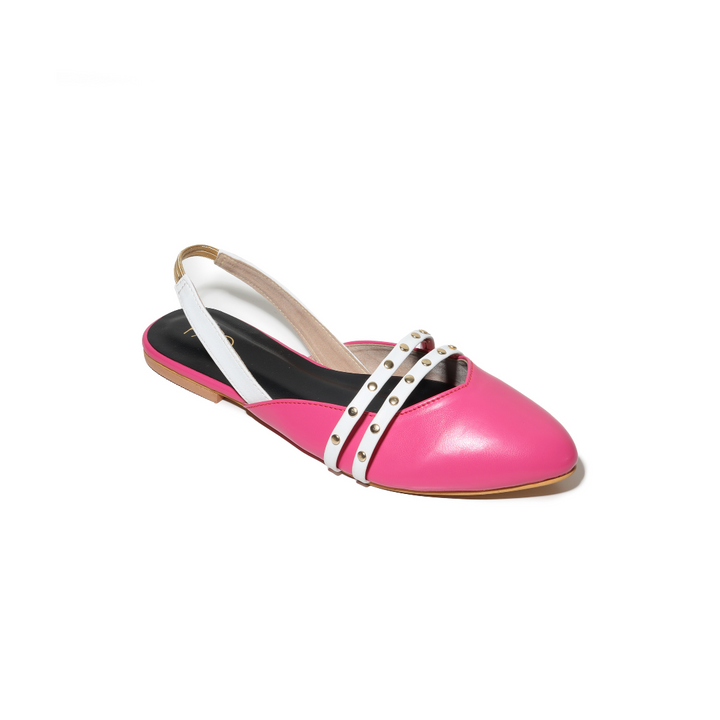 Tsilivi Pink & White Strapped Mules