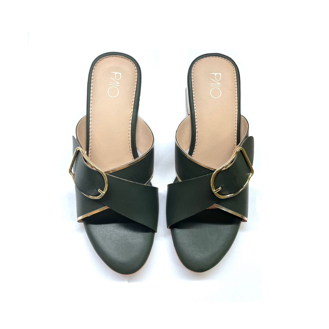 Olive Cross Heels