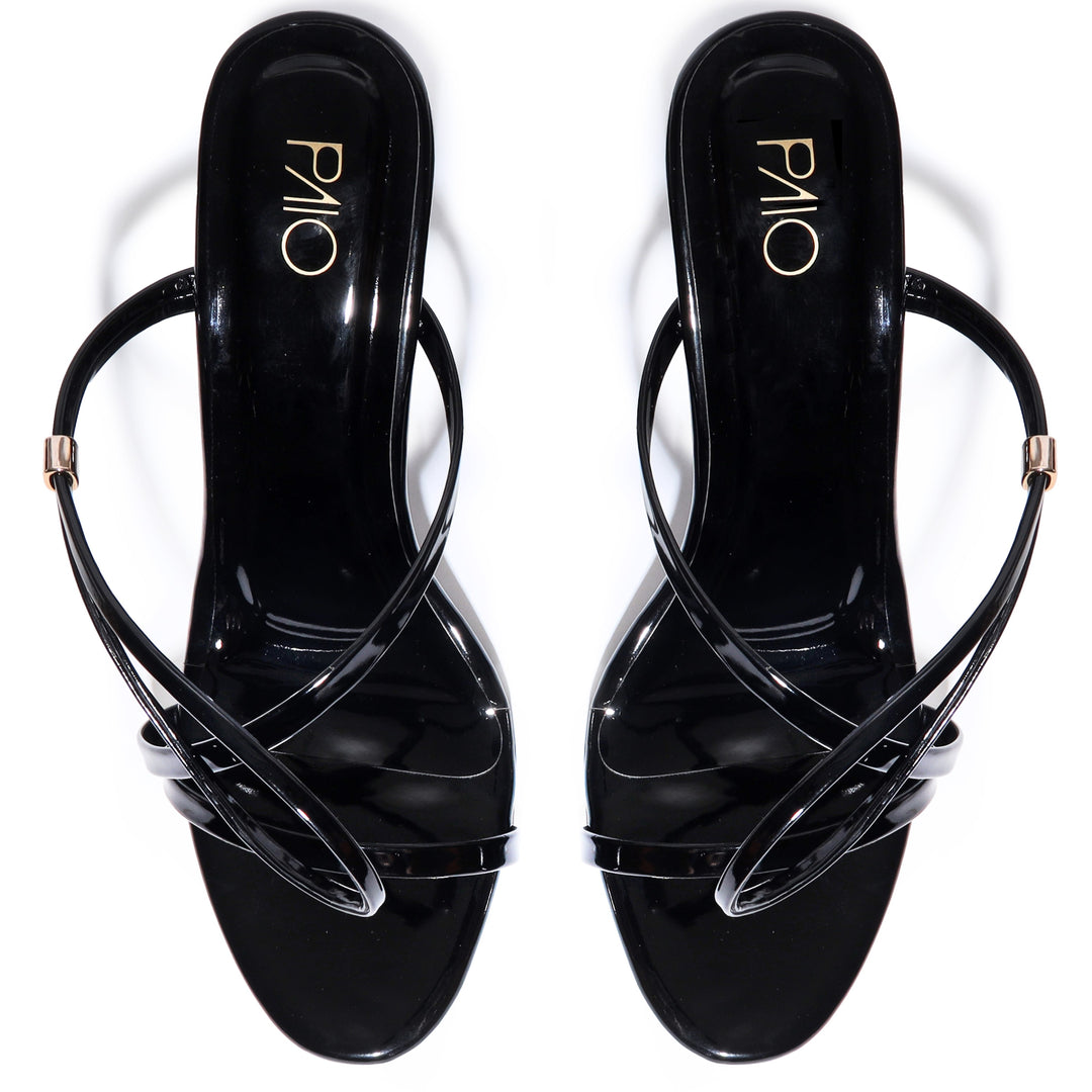 Khloe Black Patent Stilletoes