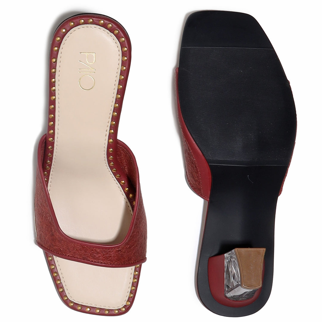 Meranti Maroon Block Heels