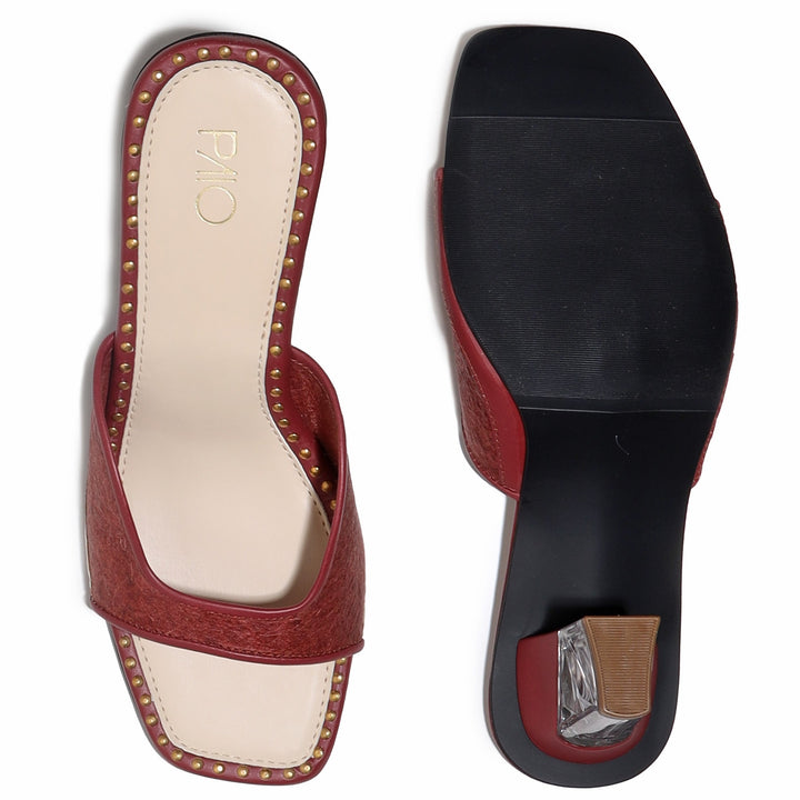 Meranti Maroon Block Heels