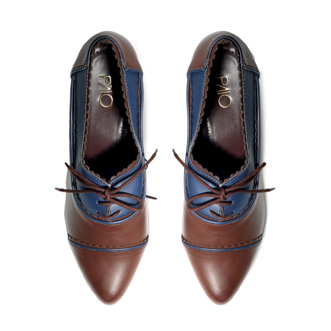 Jasper Blue and Brown Ankle Boots