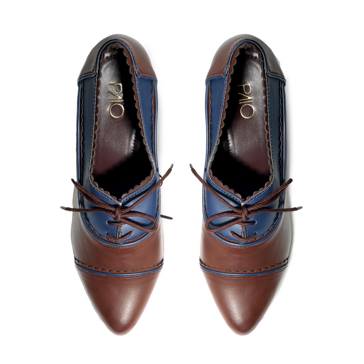 Jasper Blue and Brown Ankle Boots