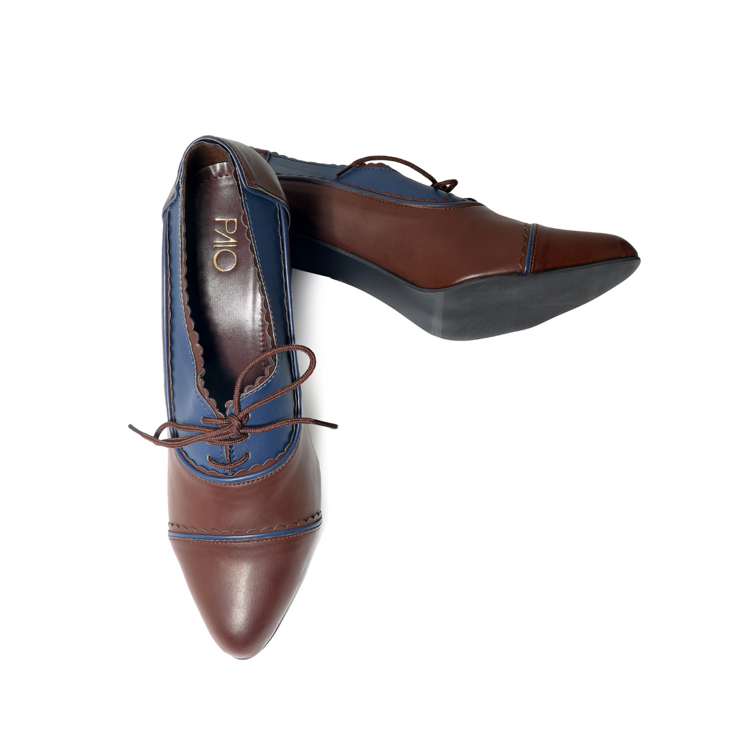 Jasper Blue and Brown Ankle Boots