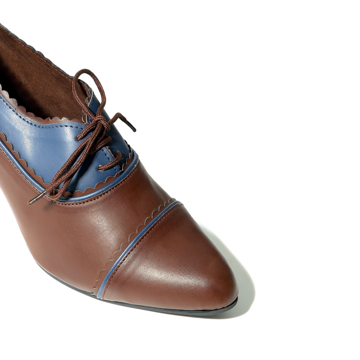 Jasper Blue and Brown Ankle Boots