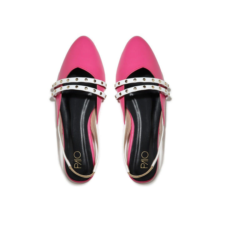 Tsilivi Pink & White Strapped Mules