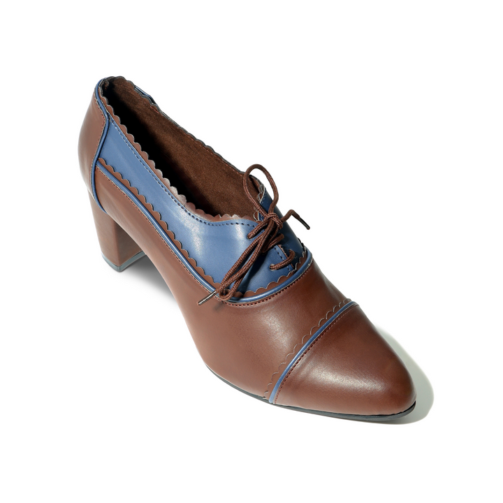 Jasper Blue and Brown Ankle Boots